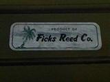 Large den full of 1960s rattan furniture and accessories, most marked "Ficks Reed Co." bought in Miami.