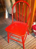 Vintage bentwood chair, painted red.