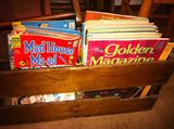 Comic books and vintage magazines.