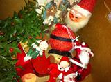 Vintage and contemporary Christmas items.