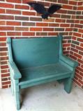 Short church pew--antique.