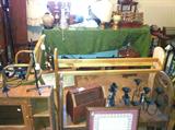 Room full of primitives and country-style, folk art-style décor.