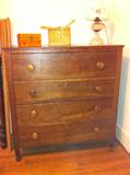 Antique 4-drawer walnut chest.