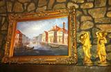 Oil painting and statuary.