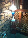 Vintage lamp and vintage 3-tier table.