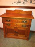 Antique oak wash stand.