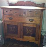 Antique oak buffet.