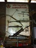 Store display with assorted tools.