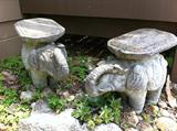 Vintage concrete elephants.