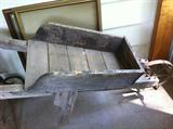 Wooden wheelbarrow/cart.