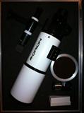 Orion telescope and accessories in metal case.