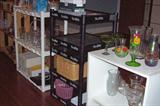 Assorted shelves, cabinets, brick-a-brack.