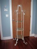 Wrought iron and marble plant stand--antique.