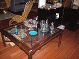 Coffee table and brick-a-brack.