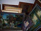 Several vintage framed art prints, including Maxfield Parris and Japanese woodblock prints. Must see!