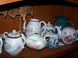 Antique and vintage tea pots.