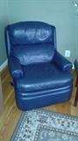 Blue Leather Lay Z Boy Recliner