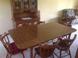 Ethan Allen dining set with two extra leaves, six chairs,  1960's vintage