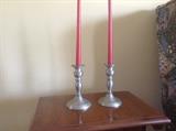 Pair of pewter candlesticks