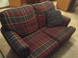 Comfy royal plaid loveseat