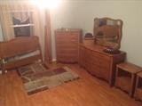 Maple head and foot board, two dressers, two nightstands, and matching mirror from the 1960's