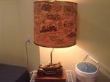 Vintage Chevy lamp with "car"toon lampshade