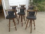 Fantastic vintage black vinyl bar stools