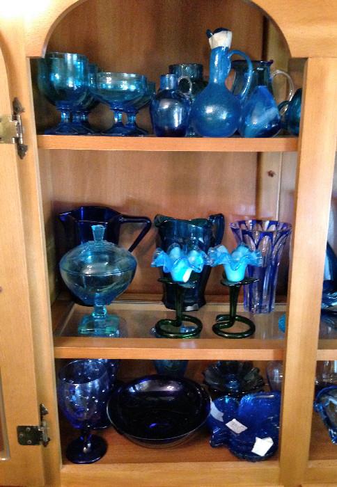 HUGE COLLECTION OF COBALT BLUE GLASS