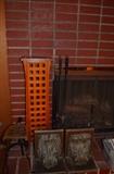 Huge carved Italian bookends, Brass & Iron stand, CD Cabinet, Fireplace screen & Tools