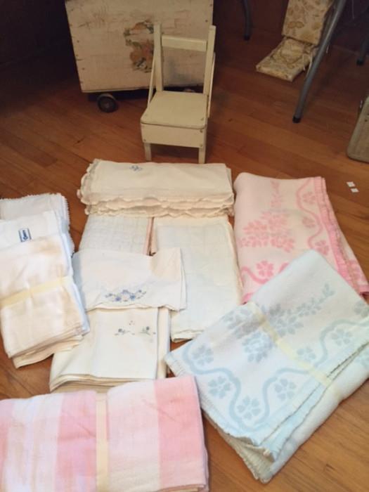 Vintage Curity Cloth Diapers, Vintage Baby Bedding