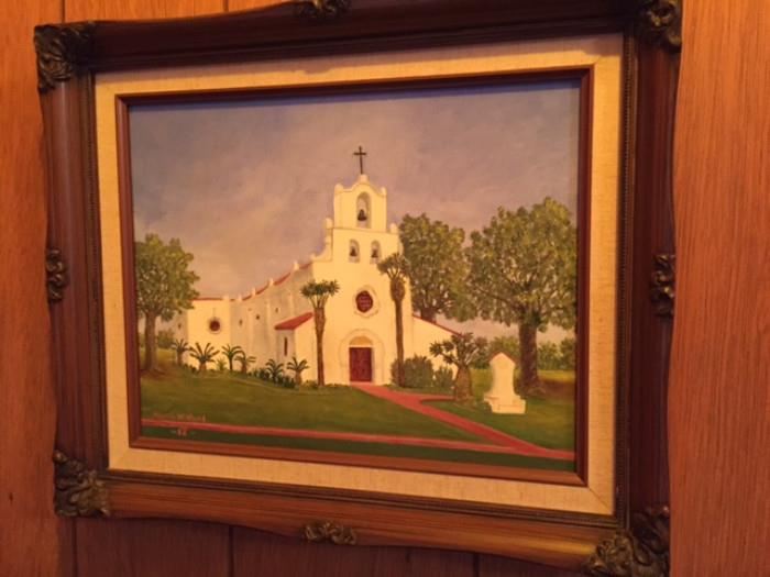  St. Mark's Lutheran Church in Cuero, TX, Painted By Mrs. Wieland.