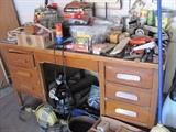 Desk and garage misc.