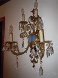 Pair of brass wall sconces