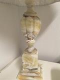 Pair of onyx lamps