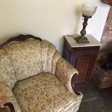 One of two matching chairs and sofa