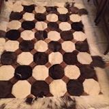 Multi animal skin rug