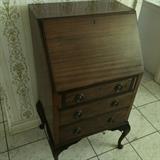 Narrow size drop front secretary desk