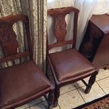 Set of 4 pub chairs & matching drop leaf table