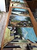 Four tile mural scenes