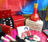 Vintage Magic Tricks; the Chinese Red Bottle is Hazel Atlas and the Silks are Magic Trick Silks