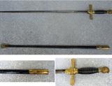 NCO Sword, the ricasso is stamped “U.S. / 1863 / F.S.S” and “C. ROBY W. CHELMSFORD, MS