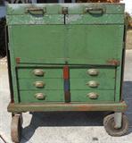 Extremely Heavy Duty Old Metal and Wood Tool Chest-See next Photo for the Chest Open