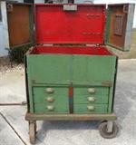 Heavy Duty Tool Chest with Lift Top Lid and Fold-In Doors