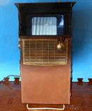 Old Portable Philco Television showing the working screen