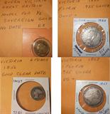 A few of the Antique British Coins including a Gold Queen Victoria Sovereign and an 1888 Sterling Queen Victoria Florin