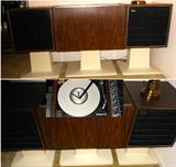 Zenith Mid Century Modern Stereo with Original White Pedestal Stands