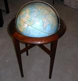 Teak Globe Stand with Vintage Globe