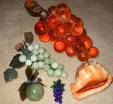Lucite and Glass Grapes