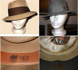 Very Handsome Straw Stetson Hat and Equally as Handsome Hut-Hoffrichter Felt Fedora