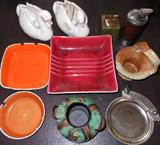 Fitz and Floyd Swans and Vintage Ashtrays and Lighters